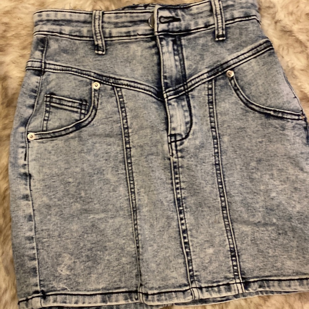 Blue mini skirt